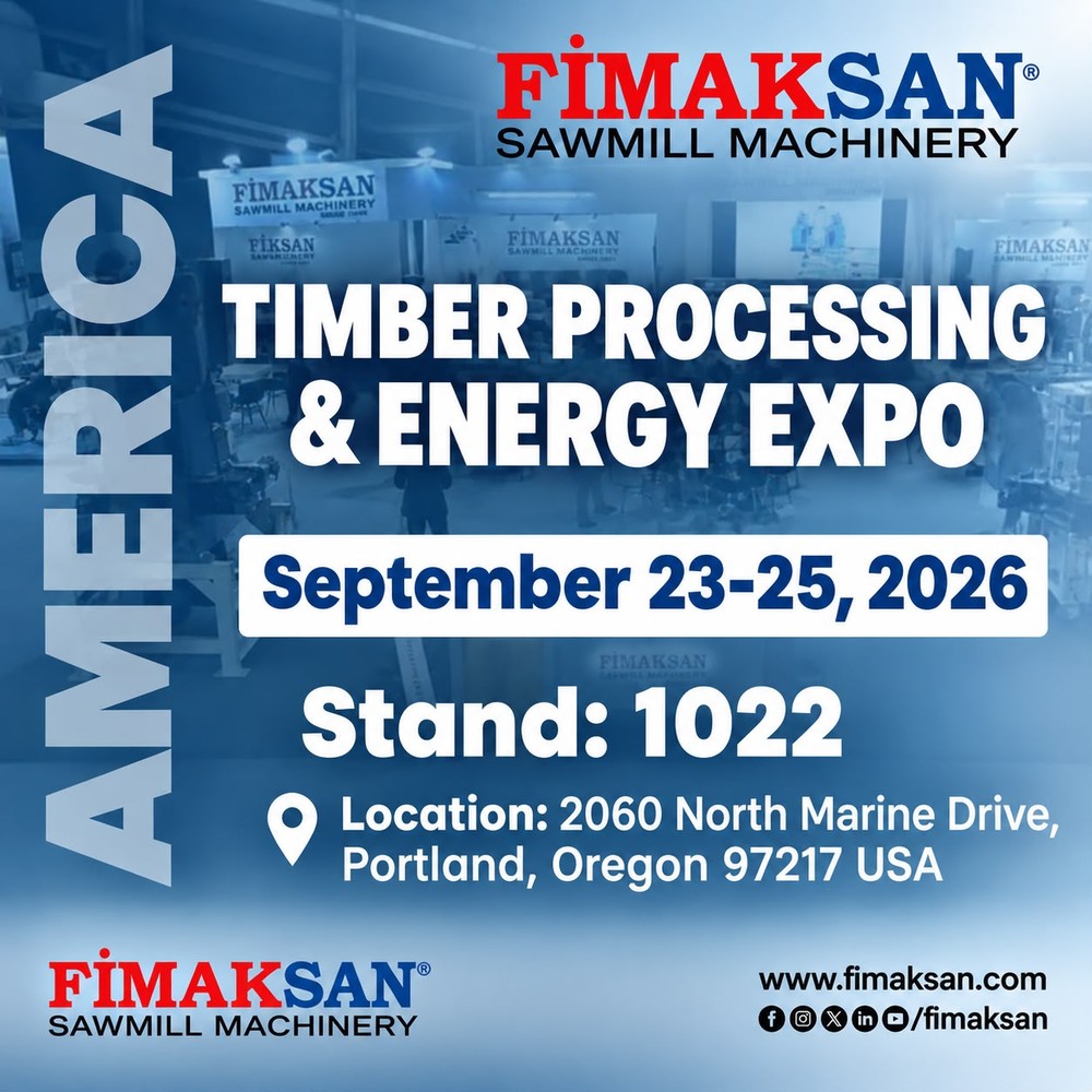 Fimaksan America au salon Timber Processing and Energy Expo, Portland, 23-25 septembre 2026, stand 1022